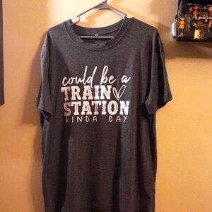 Boutique Gray Graphic T-Shirt